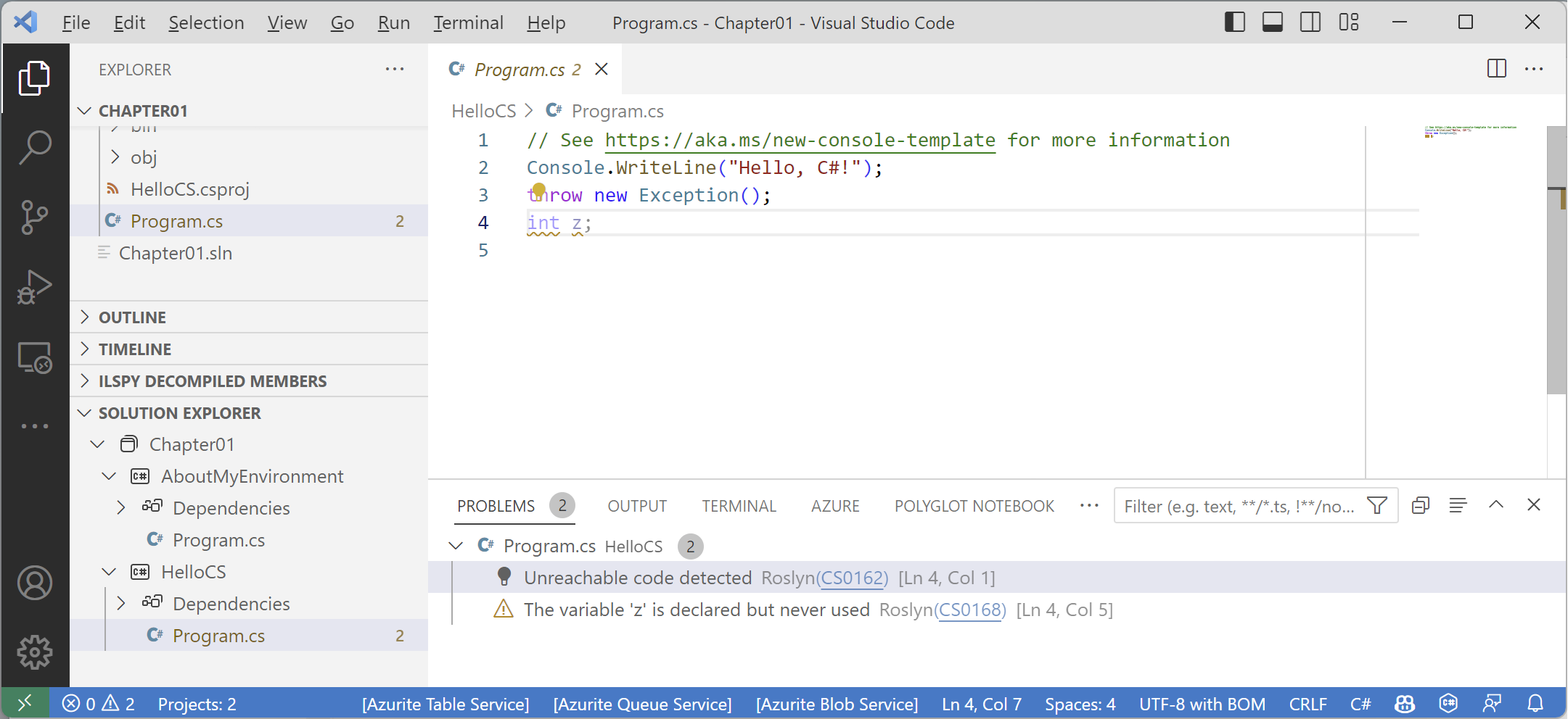 Solution Explorer in Visual Studio Code